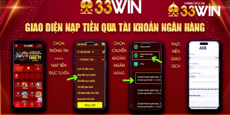 Người chơi có thể rút tiền qua web hoặc app 33WIN sao cho phù hợp